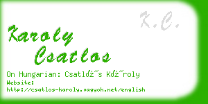 karoly csatlos business card